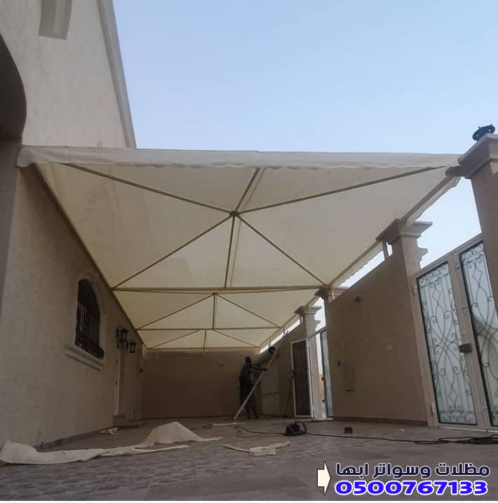مظلات قماش للحدائق 0500767133 قماش pvc وبولي ايثيلين